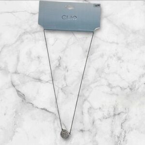 $6 Add-On 🆕Clio Elegant Silver Necklace with Textured Pendant